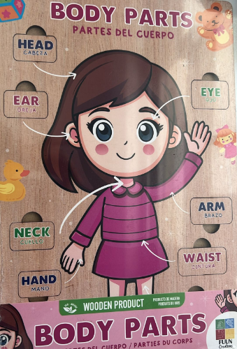 JUEGO DIDACTICO PARTES CUERPO NINA EN MAD