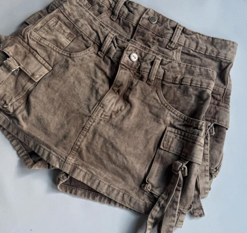 FALDA SHORT CARGO CAFE