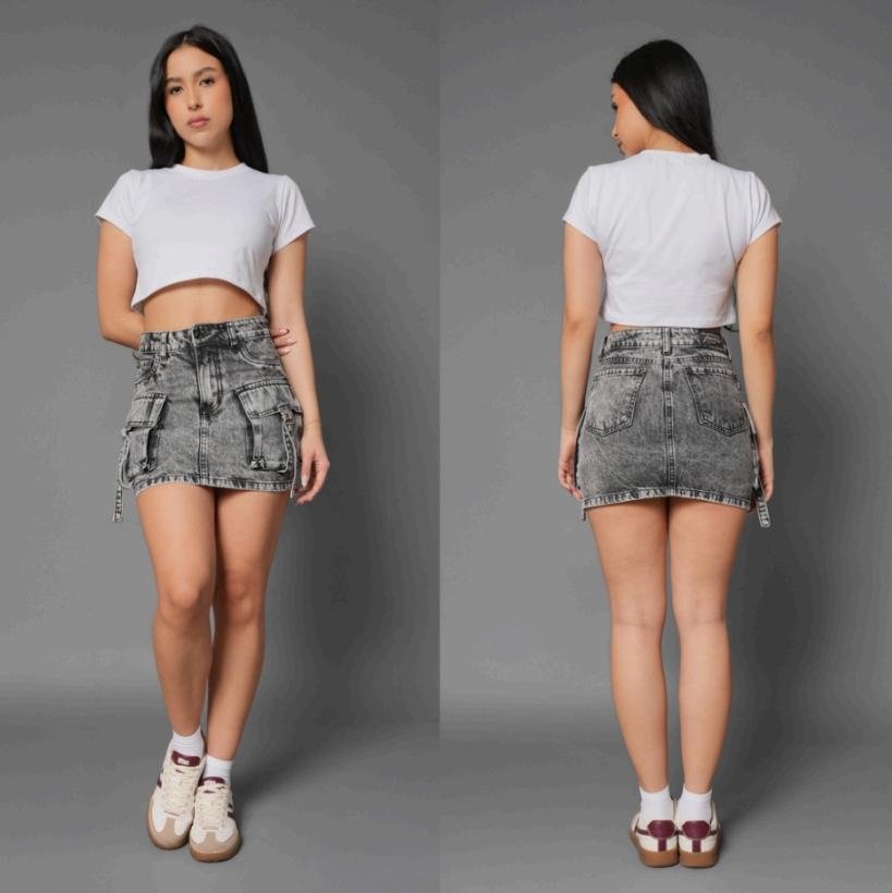 FALDA CARGO GRIS