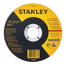 DISCO CORTE FINO METAL Y ACERO 4 1/2" STANLEY