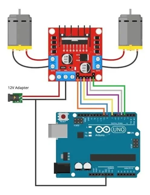 Modulo Doble Puente H L298N Elecan 3D Motor DC Arduino