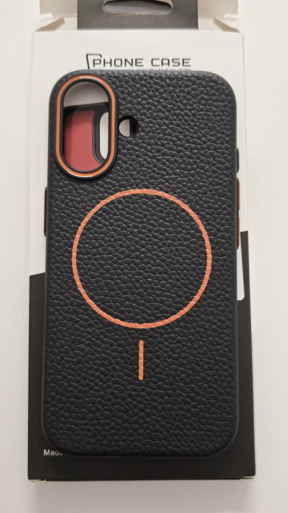 FUNDA MAGNETICA LEATHER IPHONE 16 NEGRO