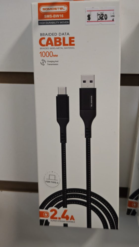 CABLE USB A - IPH 1MT SOMOSTEL SMS-BW16