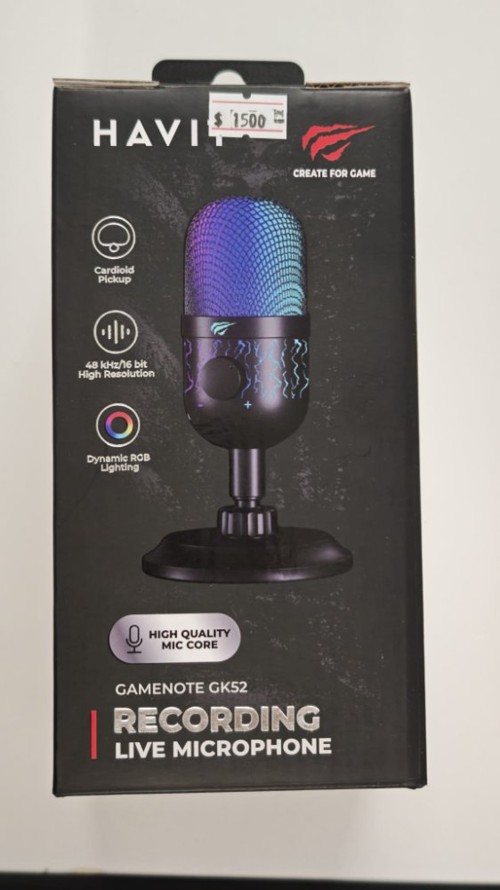 MICROFONO CONDENSADOR HAVIT GK52 / USB/RGB