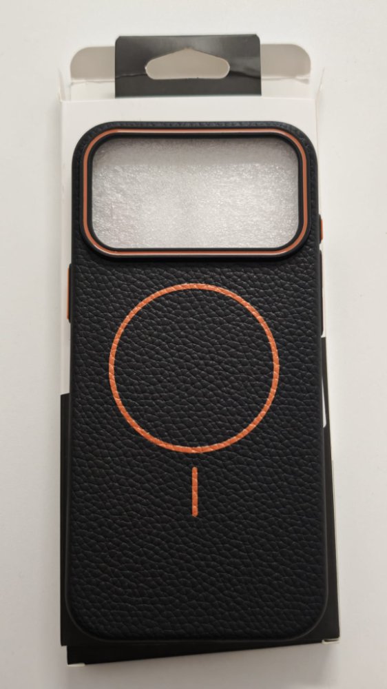 FUNDA MAGNETICA LEATHER IPHONE 17 PM NEGRO