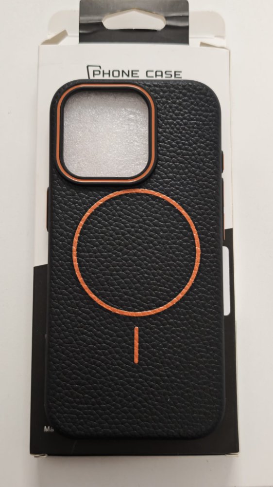 FUNDA MAGNETICA LEATHER IPHONE 16 PM NEGRO
