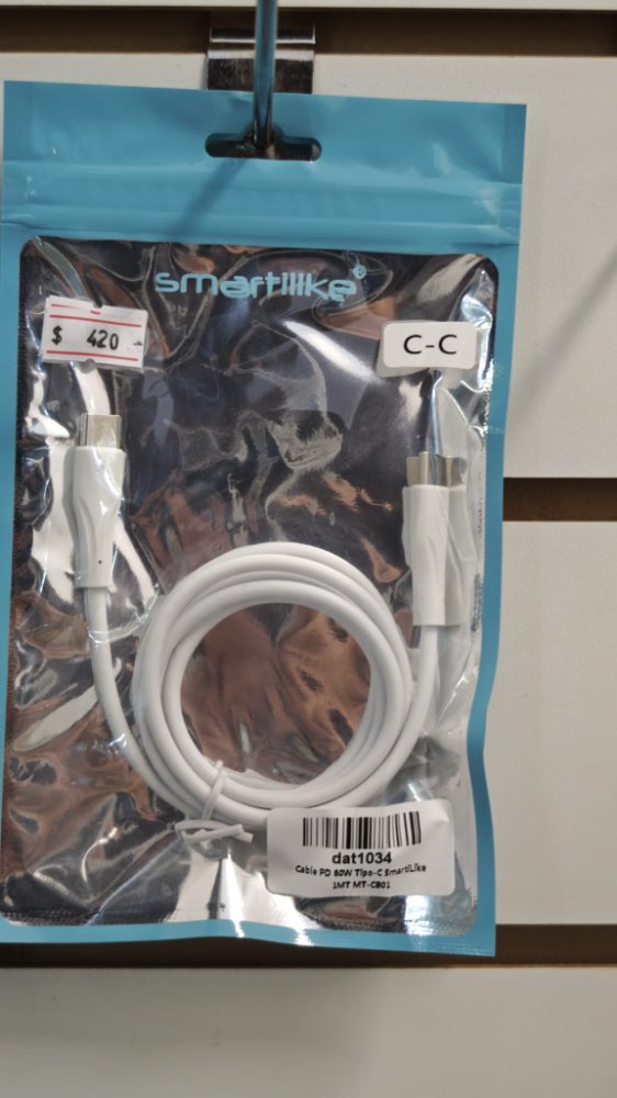 CABLE PD 60W TIPO C SMARTLIKE 1MT MT-CB01