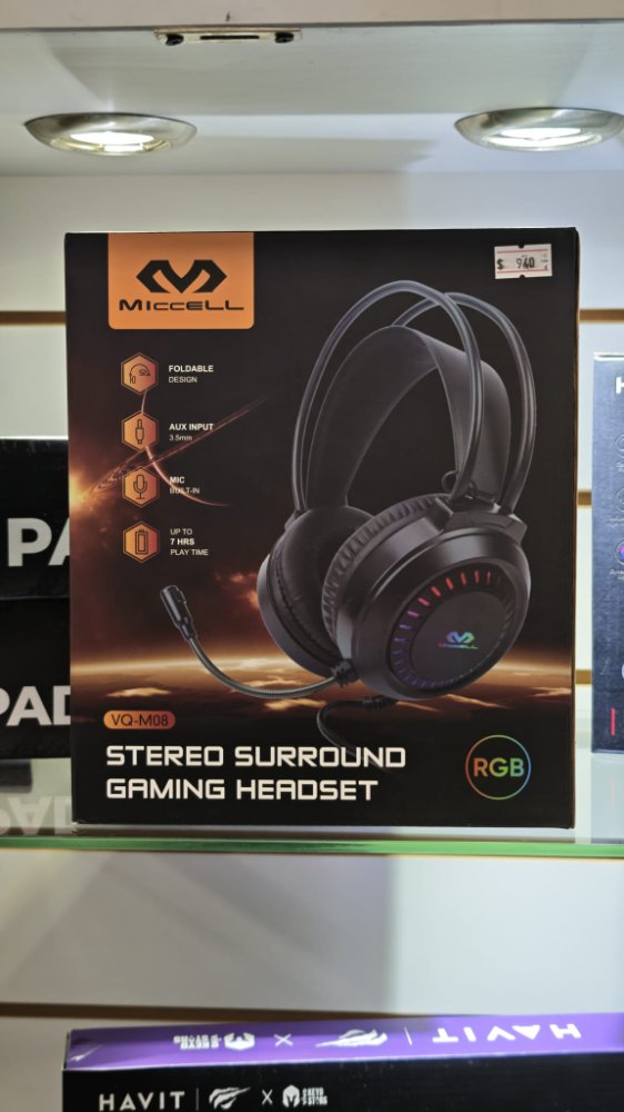 AURICULARES GAMER MICCELL VQ-M08/RGB/USB/3.5MM