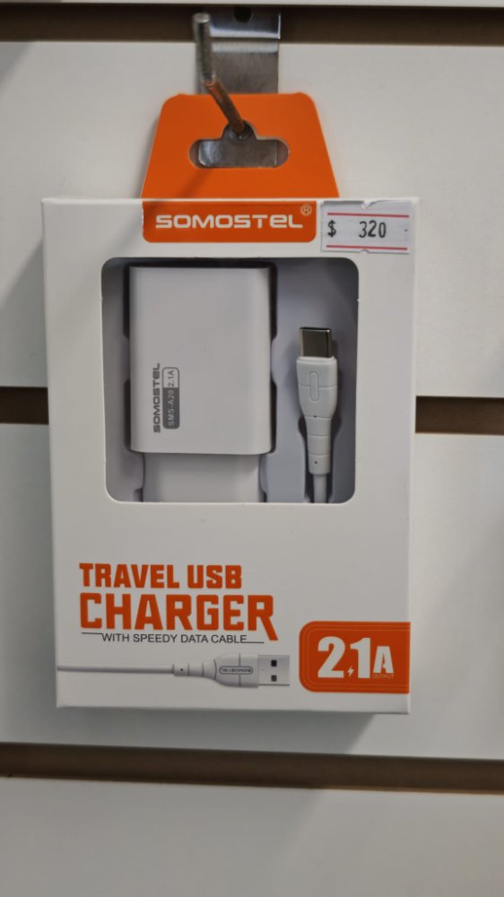 CARGADOR SOMOSTEL (SMS-A20) USB 2.1A + CABLE TIPO C