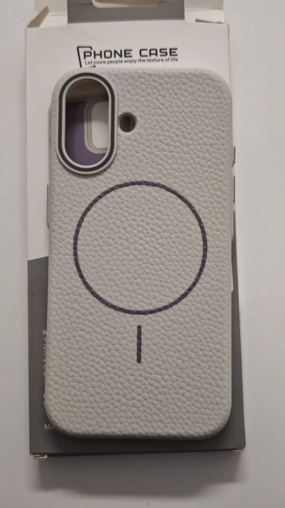 FUNDA MAGNETICA LEATHER IPHONE 16 BLANCO