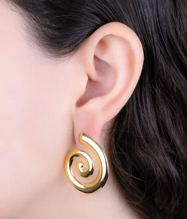 Aretes Espirales Dorados Ref:B2604