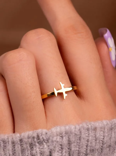 Anillo Avión Dorado Talla 7 Ref  A2320