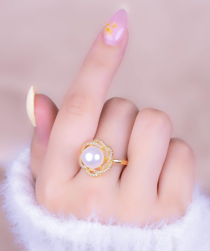 Anillo Rosa Perlada Ref A306
