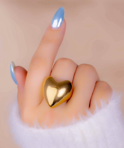 Anillo Corazón Liso Dorado Ref A1721