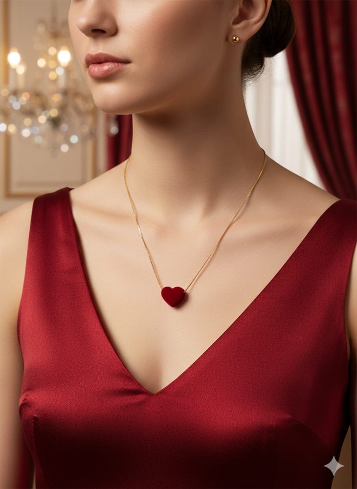 Collar corazon rojo ref A5668