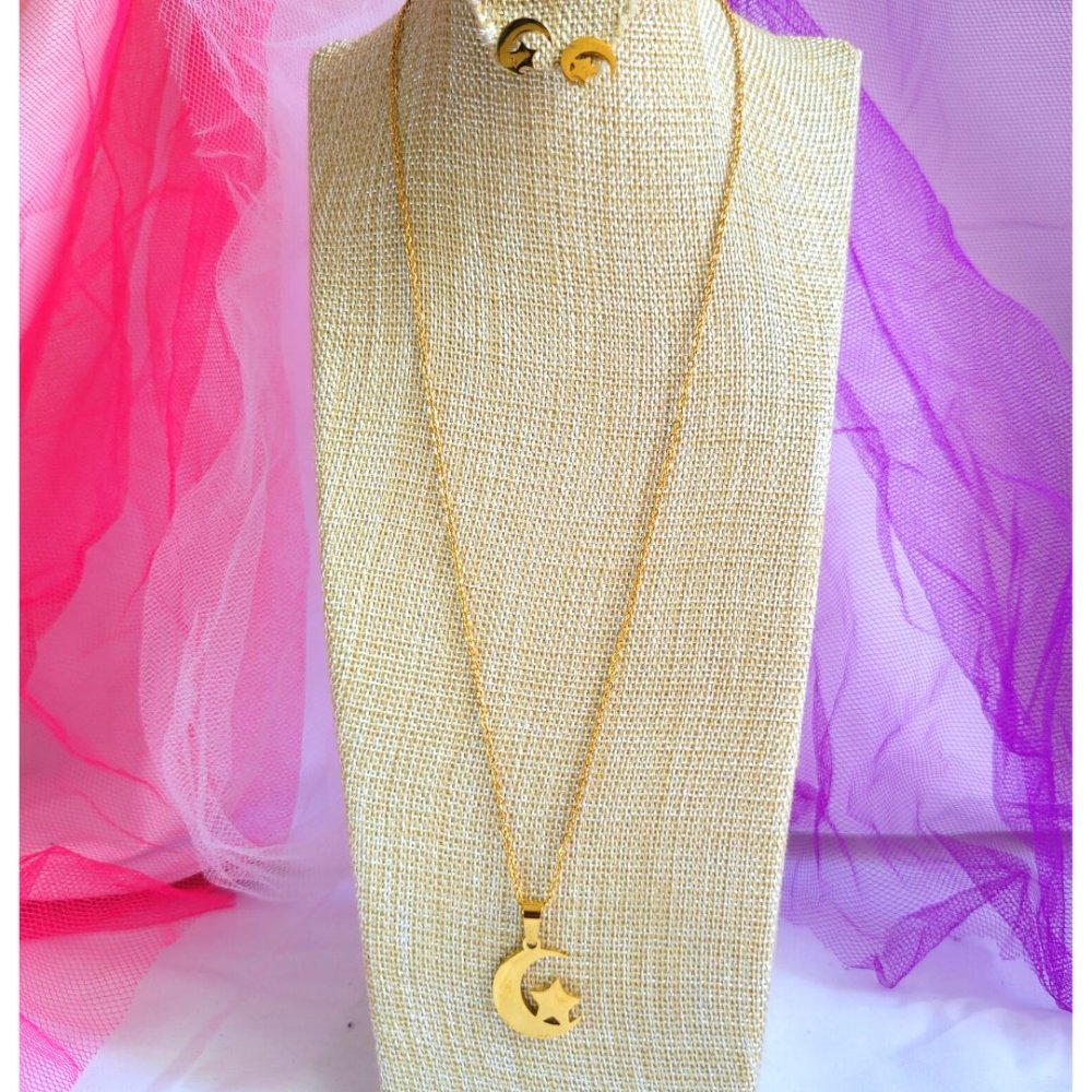 Cadena en acero luna & estrella