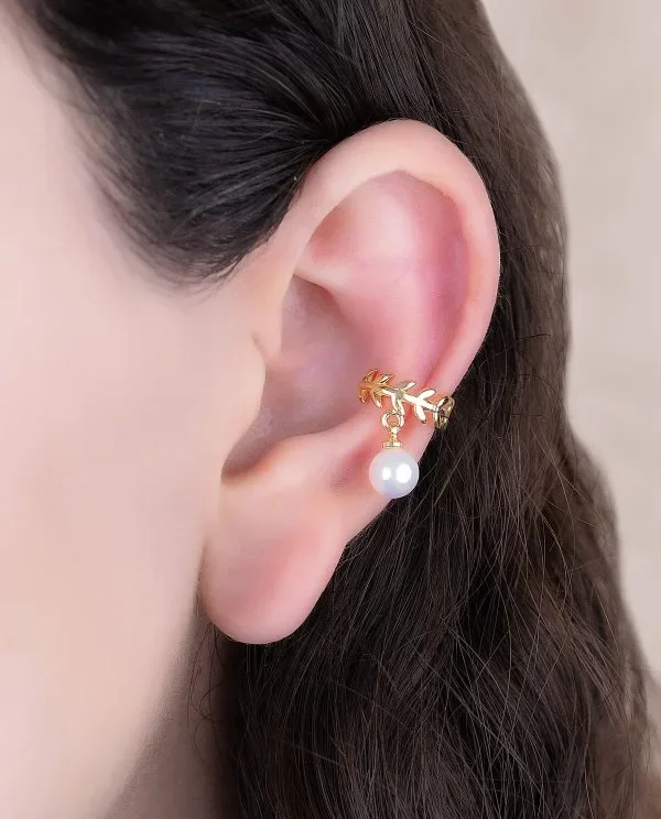 Ear Cuff Espigas Perla Ref E1364