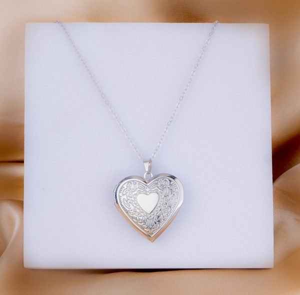 Relicario Corazón Plateado Ref C739