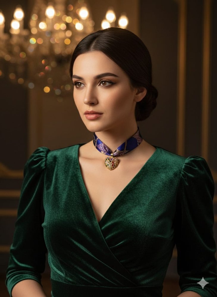 COLLAR EN TELA AZUL REF A5740