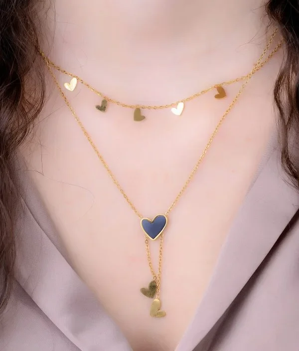 Collar Corazón Negro Ref D663