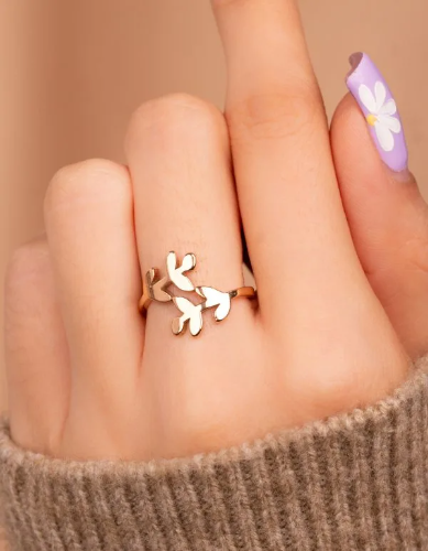 Anillo Espigas Oro Rosa Ref A1042