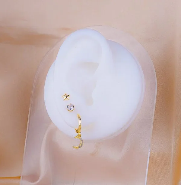 Set X 3 Pares Aretes Estelar Ref K670