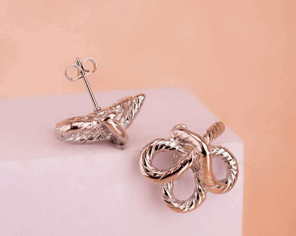 Aretes Lazo Plateados Ref B1446