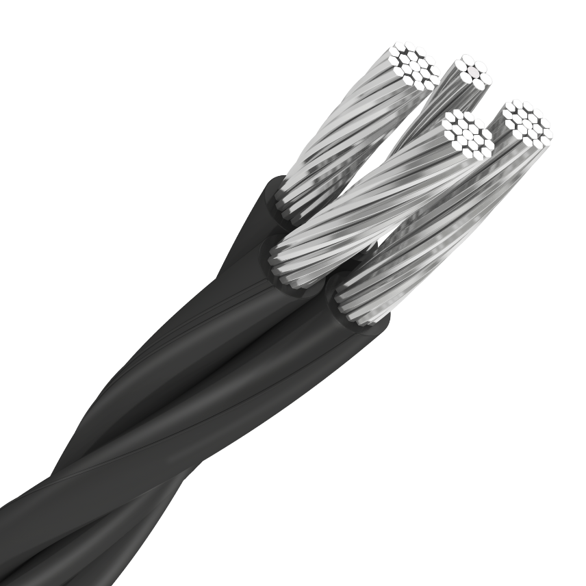 Cable Aluminio Tríplex 2X2+2AWG Neutro Aislado AAAC 600V 90°C APAR