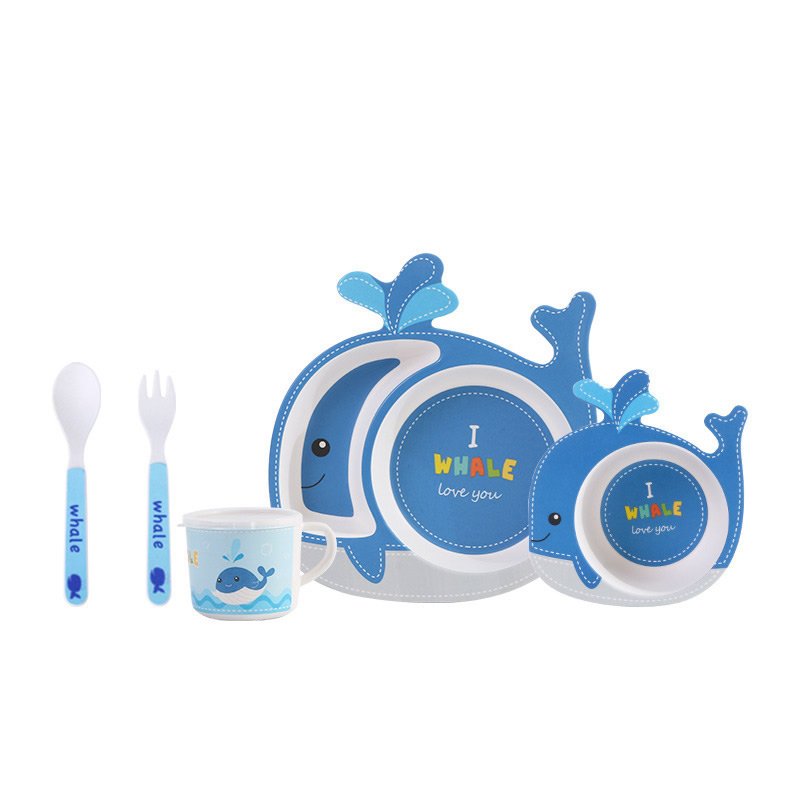 Set de plato figura de Ballena, color azul