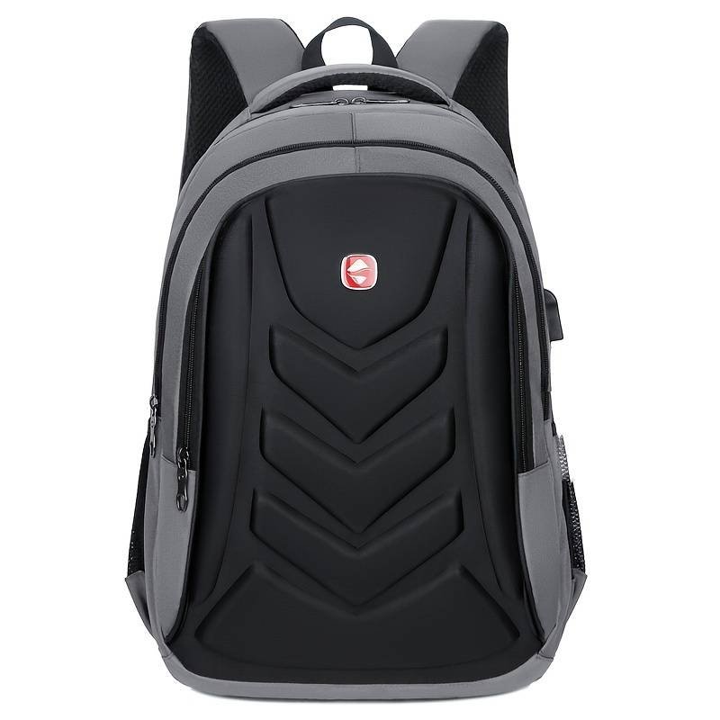 Mochila negra con gris y logo en rojo de 17 pulgada