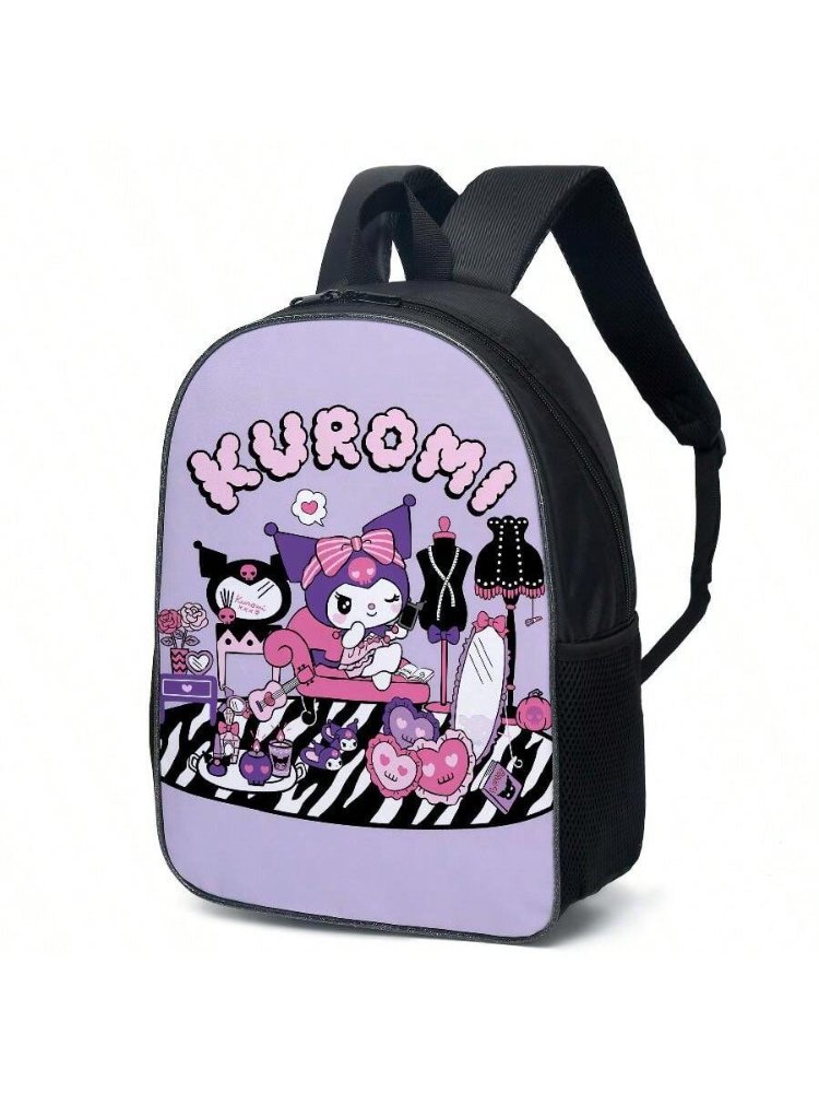 Mochila Kuromi color negro con lila