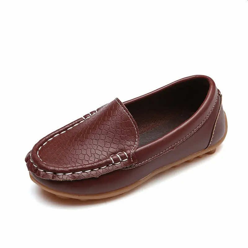Zapatos mocasines antideslizantes con costura informal color café