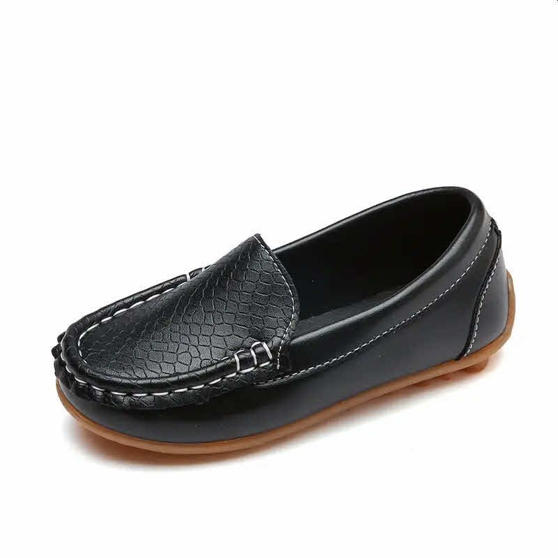 Zapatos mocasines antideslizantes con costura informal color negro