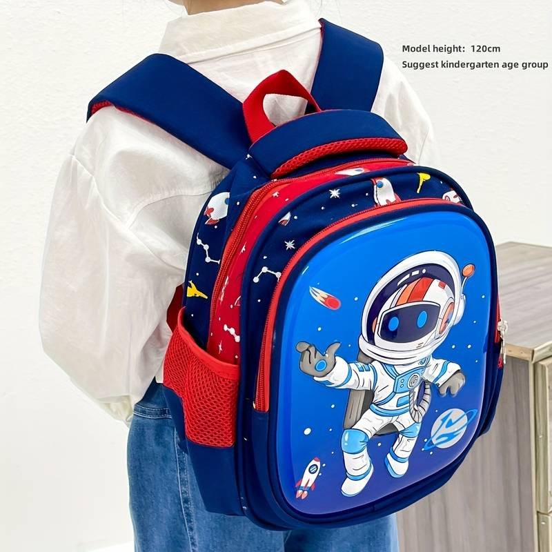 Mochila de astronauta color azul con rojo de 11 pulgada