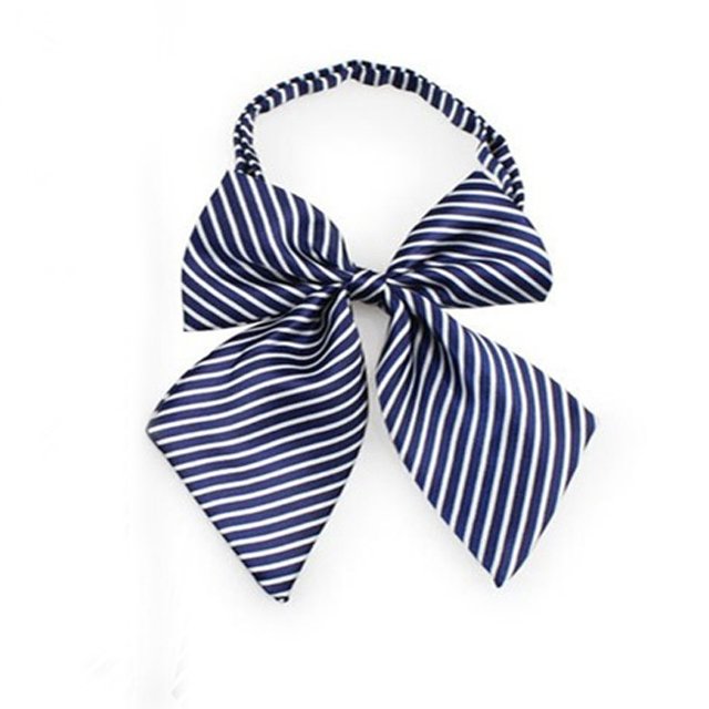 Lazo azul con rayas blanca