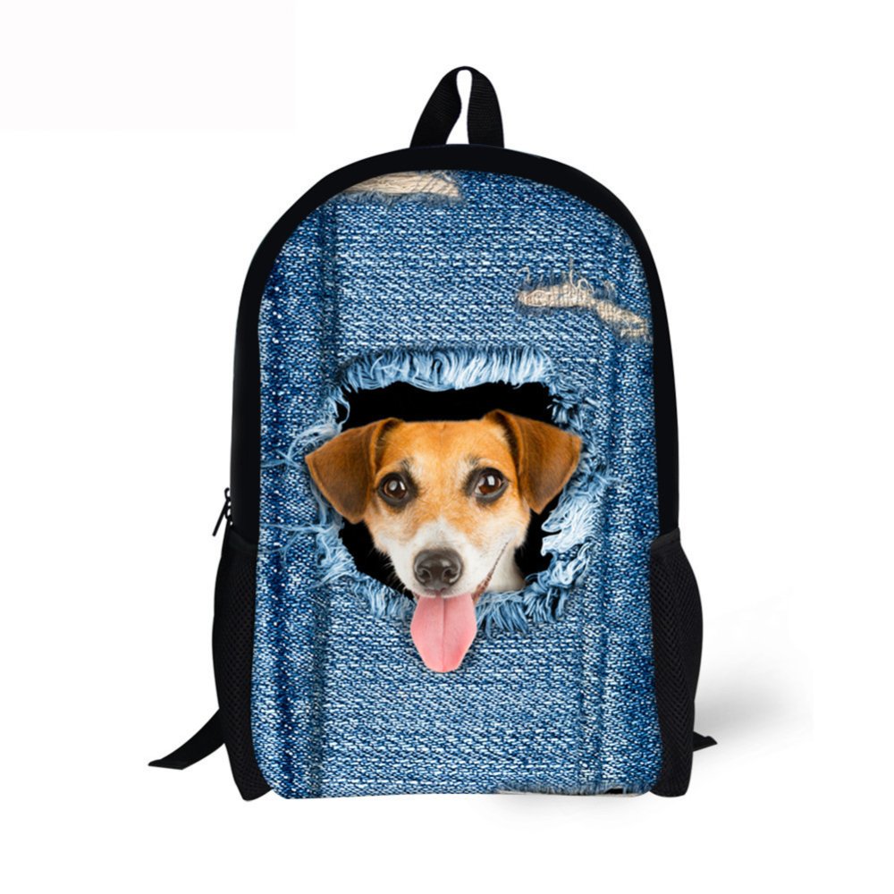 Mochila azul con dibujo de cachorro de 17 pulgadas