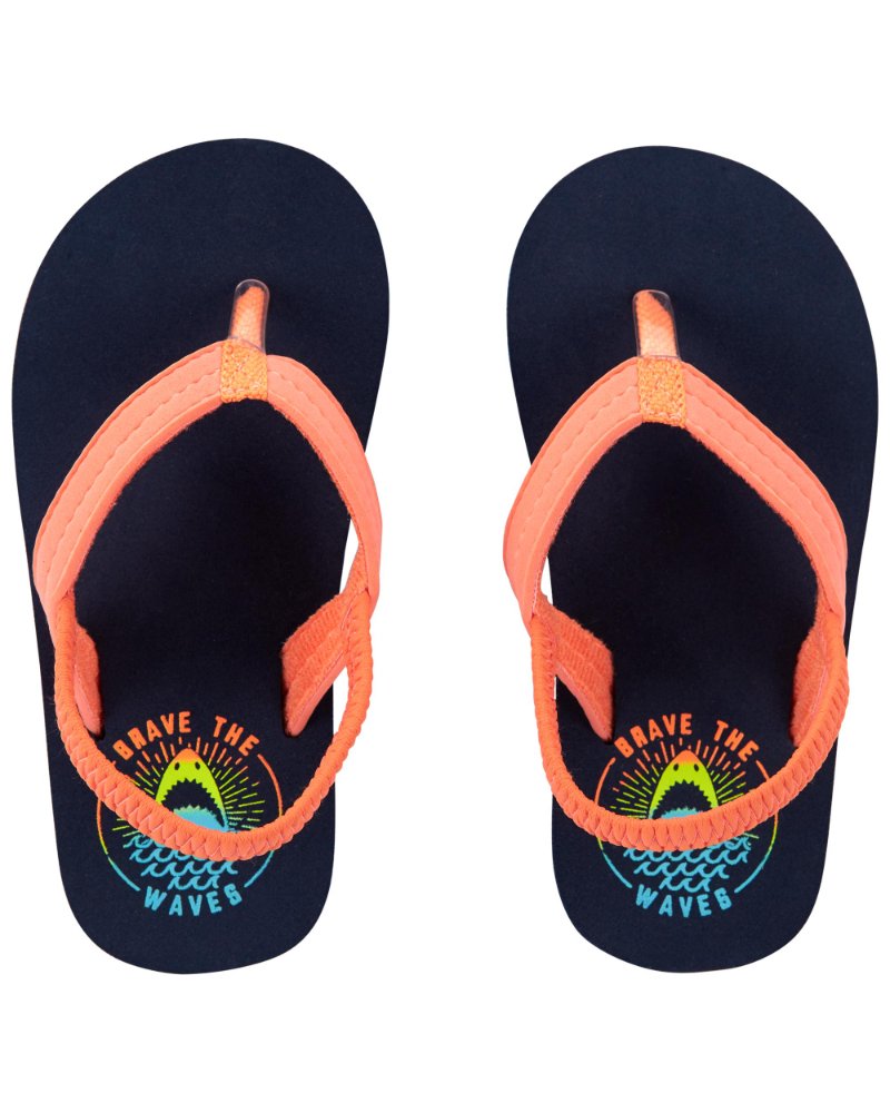 Chinelas Carter´s azul con naranja de tiburón