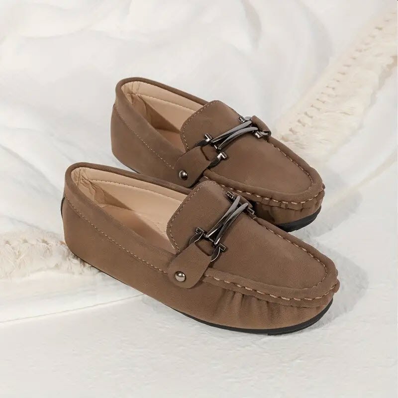 Zapatos de mocasín color camel