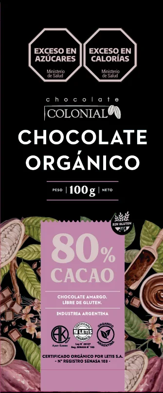 Tableta de chocolate al 80% - Colonial