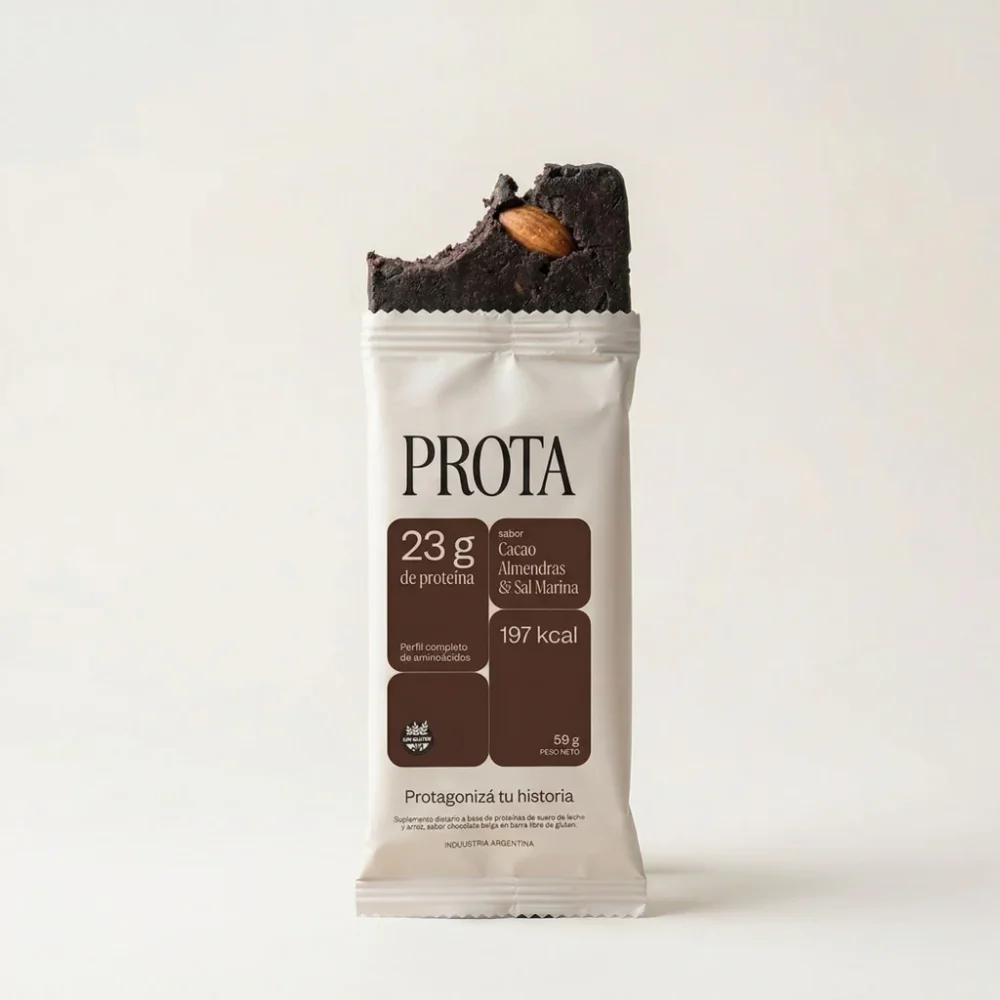 Barrita de cacao, almendras y sal marina - Prota
