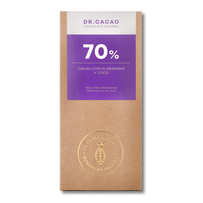 Barrita de chocolate natural al 70% - Dr. cacao