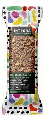 Barrita de avena, cacao y chocolate - Integra