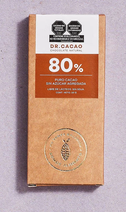 Barrita de chocolate natural al 80% - Dr. cacao