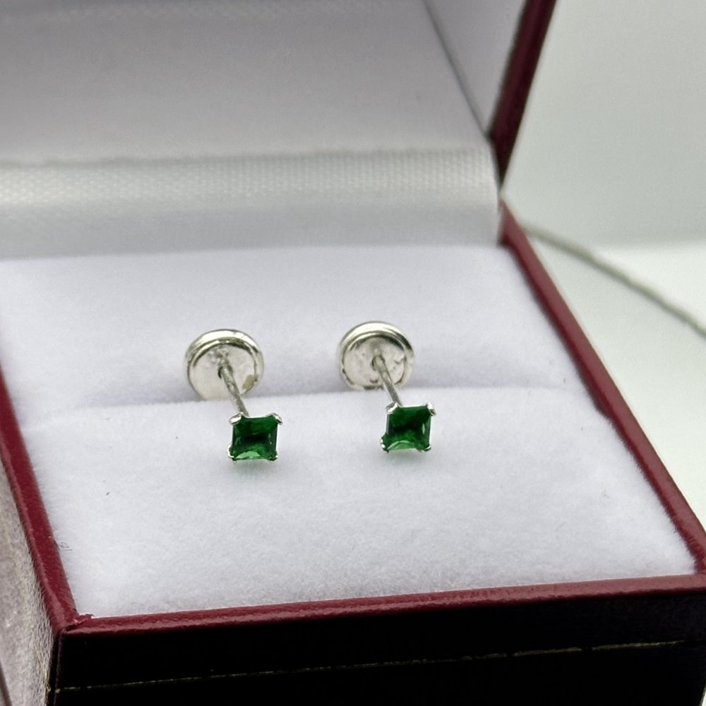 ARTE TOPO ROSCA PLATA 925 CIRCON VERDE 3MM