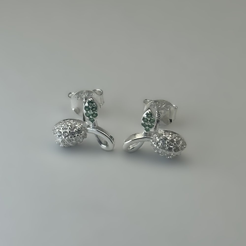 ARETES MARIPOSA MARIQUITA HOJA PAVE