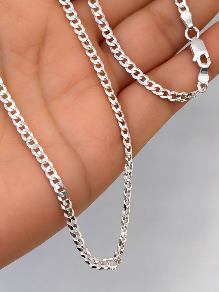 CADENA CUBANA 3MM - 60 CM PLATA ITALIANA 925