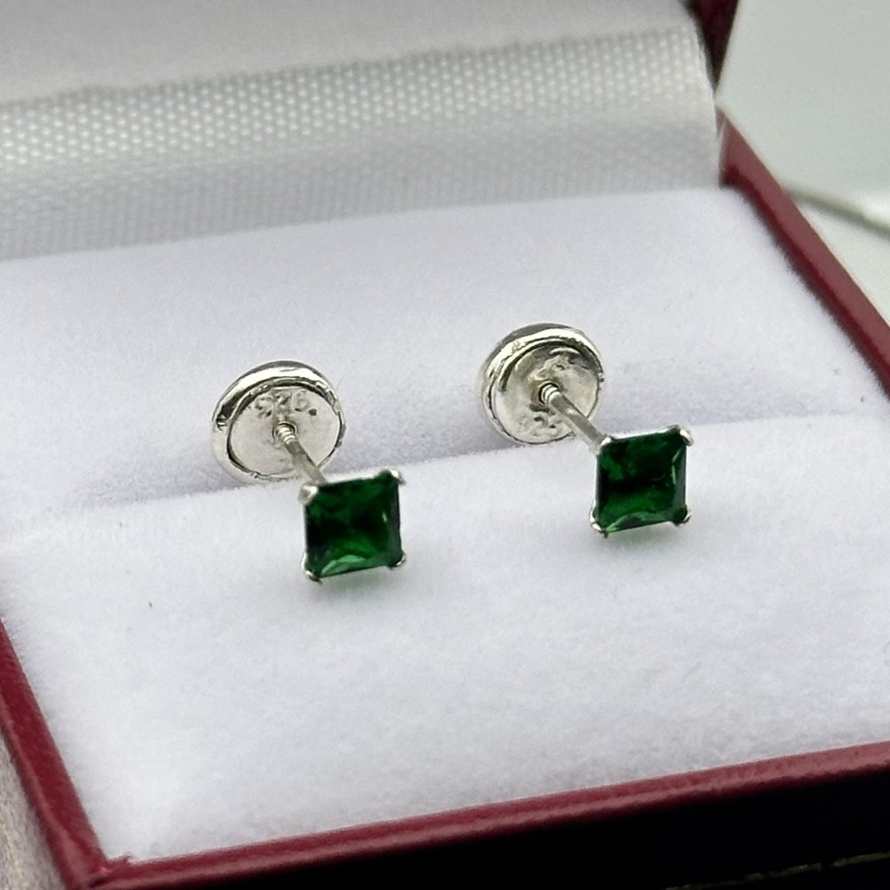 ARTE TOPO ROSCA PLATA 925 CIRCON VERDE 4MM