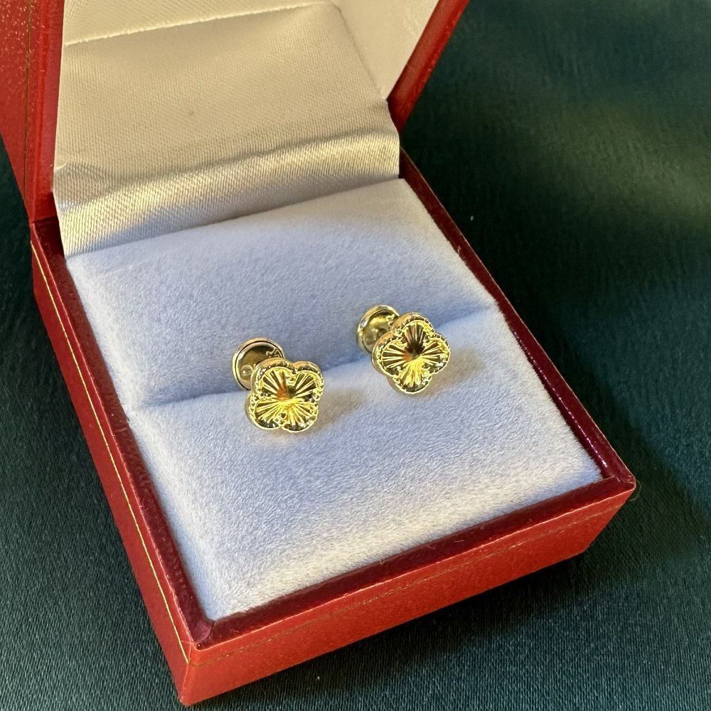 ARETE TOPO ROSCA VAN CLEEF DIAMANTADO ORO LAMINADO 18K