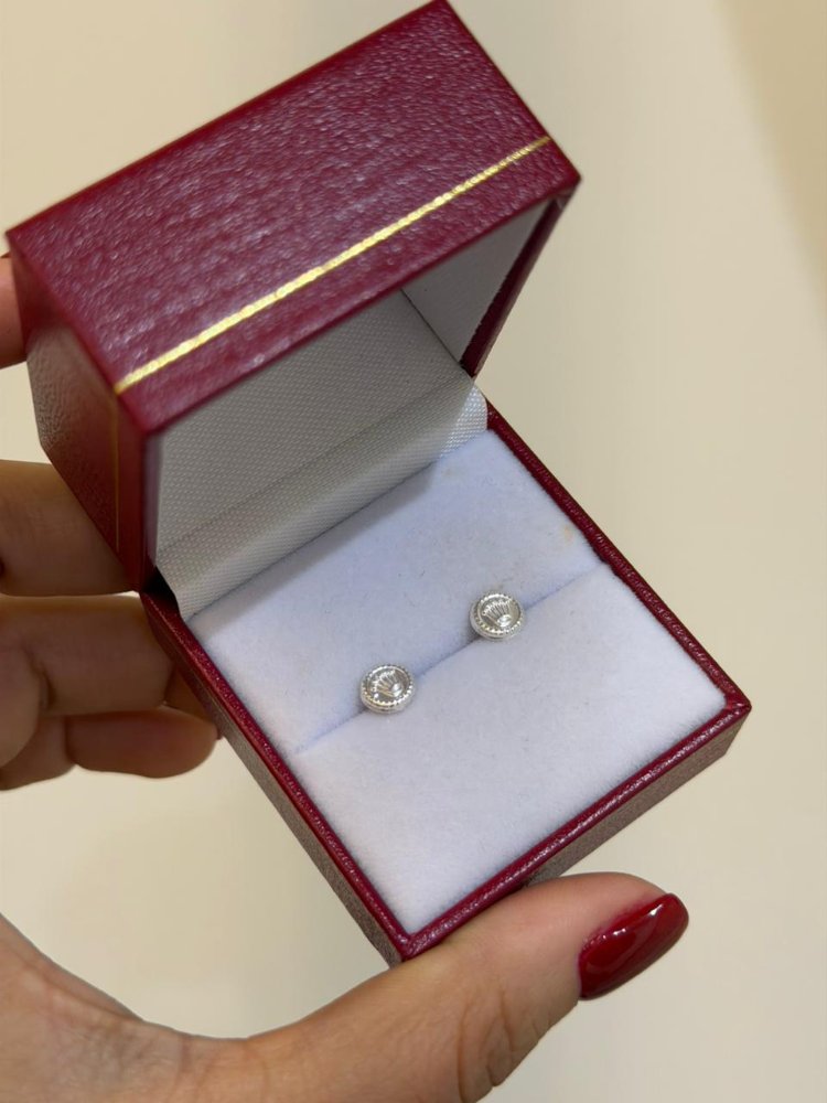 ARETES TOPO ROSCA REDONDO ROLEX PLATA LEY 925