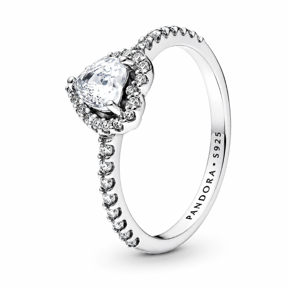 ANILLO CORAZON ELEVADO BLANCO